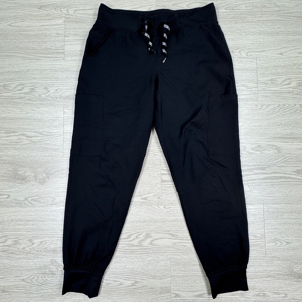 Med Couture Women's Scrub Pants Insight Jogger Black SP Cargo Pockets Drawstring